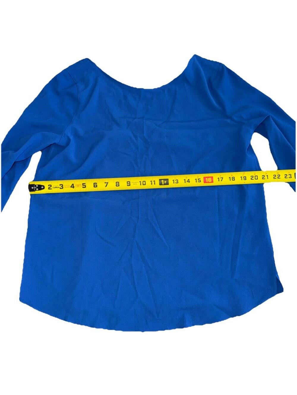 Massimo Dutti Blouse Women's Size 8 Blue Office Minimalist Monochrome NWOT - Picture 4 of 4